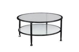 Boxed Casas Metal Glass Round Cocktail Table RRP £120 (1001) (Pictures Are For Illustration Purposes