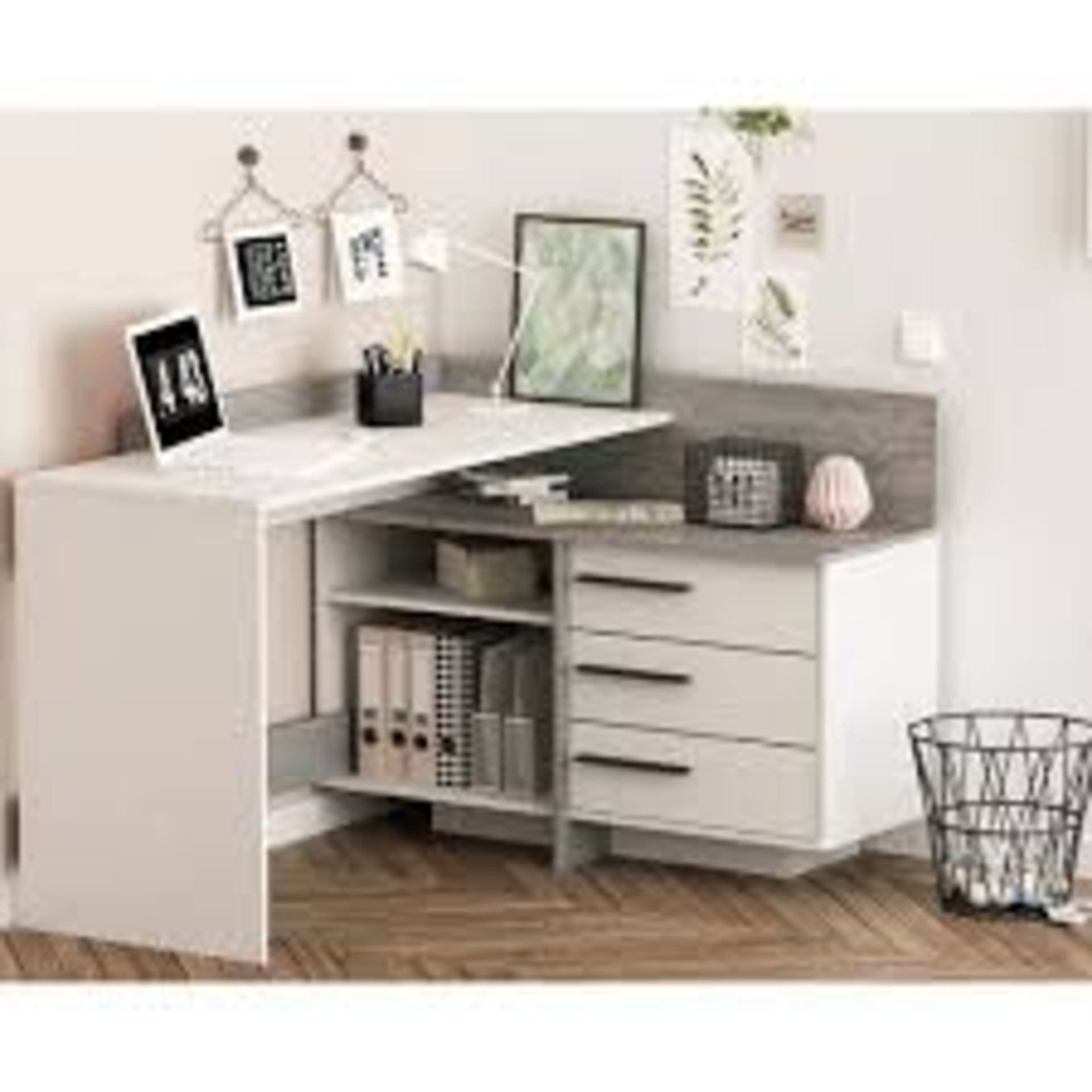 Boxed Zip Code Design Gillian Corner Desk RRP £215 (18981) (Pictures Are For Illustration Purposes