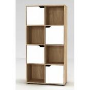 Boxed 17 Stories Winfred Bookcase In White Oak RRP £90 (18530) (Pictures Are For Illustration
