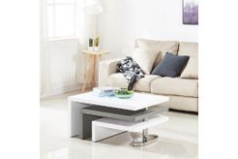 Boxed Design White Gloss And Grey High Gloss Coffee Table RRP £285 (Pictures Are For Illustration