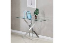 Boxed Daytona Clear Glass Console Table RRP £310 (Pictures Are For Illustration Purposes Only) (