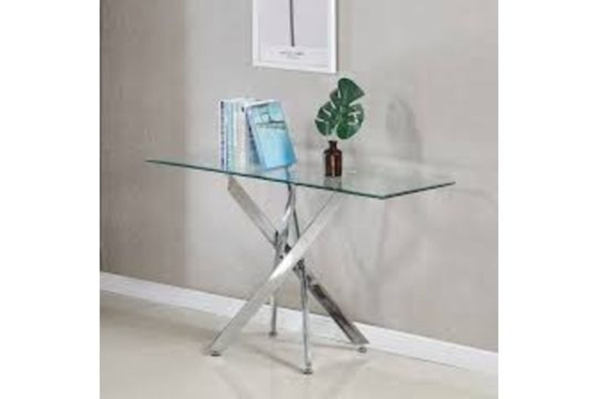 Boxed Daytona Clear Glass Console Table RRP £310 (Pictures Are For Illustration Purposes Only) (