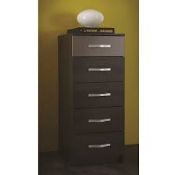 Boxed Vulcano Oak/Basalt Chest Of 5 Slump Drawers RRP £135 (Pictures Are For Illustration Purposes