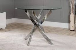 Boxed Furniture Novara Clear Glass Dining Table RRP £175 (18530) (Pictures Are For Illustration