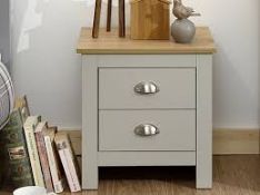 Boxed Grey & Oak Lancaster Bedside Cabinet RRP £75 (19143) (Pictures Are For Illustration Purposes