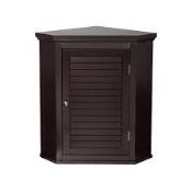 Boxed Ethan Corner Wall Cabinet In Dark Brown RRP £100 (17725) (Pictures Are For Illustration