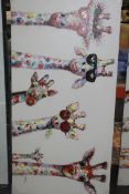 70 x 140cm The Family Of Giraffes Canvas Wall Art RRP £150 (14571) (Pictures Are For Illustration