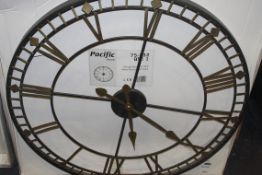 Boxed Pacific Antique Bronze & Gold Wall Clock RRP £70. (18415) (Pictures Are For Illustration