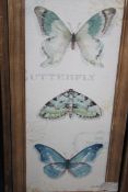 Framed Butterfly & Dragonfly Art Print Set On Canvas RRP £30 (14571) (Pictures Are For