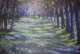 Taiwanese Blue Forrest View Canvas By Iris Scott RRP £70 (14541) (Pictures Are For Illustration