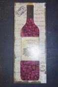 Mosaic LED Wood And Glass Wine Bottle Wall DŽcor RRP £55 (15514) (Pictures Are For Illustration