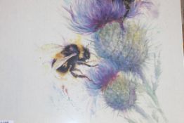 Bees On Thistle Canvas By Jane Brannon RRP £40 (15514) (Pictures Are For Illustration Purposes Only)