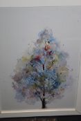 Framed Multi Coloured Print Tree Red Blue & Yellow Splash Print (In Need Of Attention) RRP £40 (