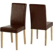 Boxed Set Of 2 PU Leather Teresa Dining Chairs RRP £90 (19224) (Pictures Are For Illustration