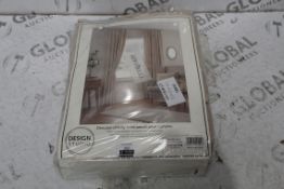 Bagged Pair Of Design Studio Beatrice Cream 229x229cm Pencil Pleat Headed Curtains RRP £80 (