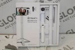 Boxed Brand New Cliquefie White Selfie Sticks RRP £40 Each (Pictures Are For Illustration Purposes