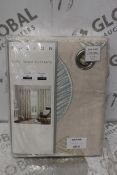 Bagged Pair Of Fusion Fully Lined 66x54" Scandy Leaf Teal Curtains RRP £45 (12731) (Pictures Are For