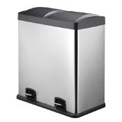 Boxed John Lewis And Partners 60 Litre Two Section Recycling Pedal Bin RRP £85 (82286501) (