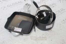 Assorted Items To Include John Lewis And Partners Non Stick Saucepan And A Cast Iron Square Grill