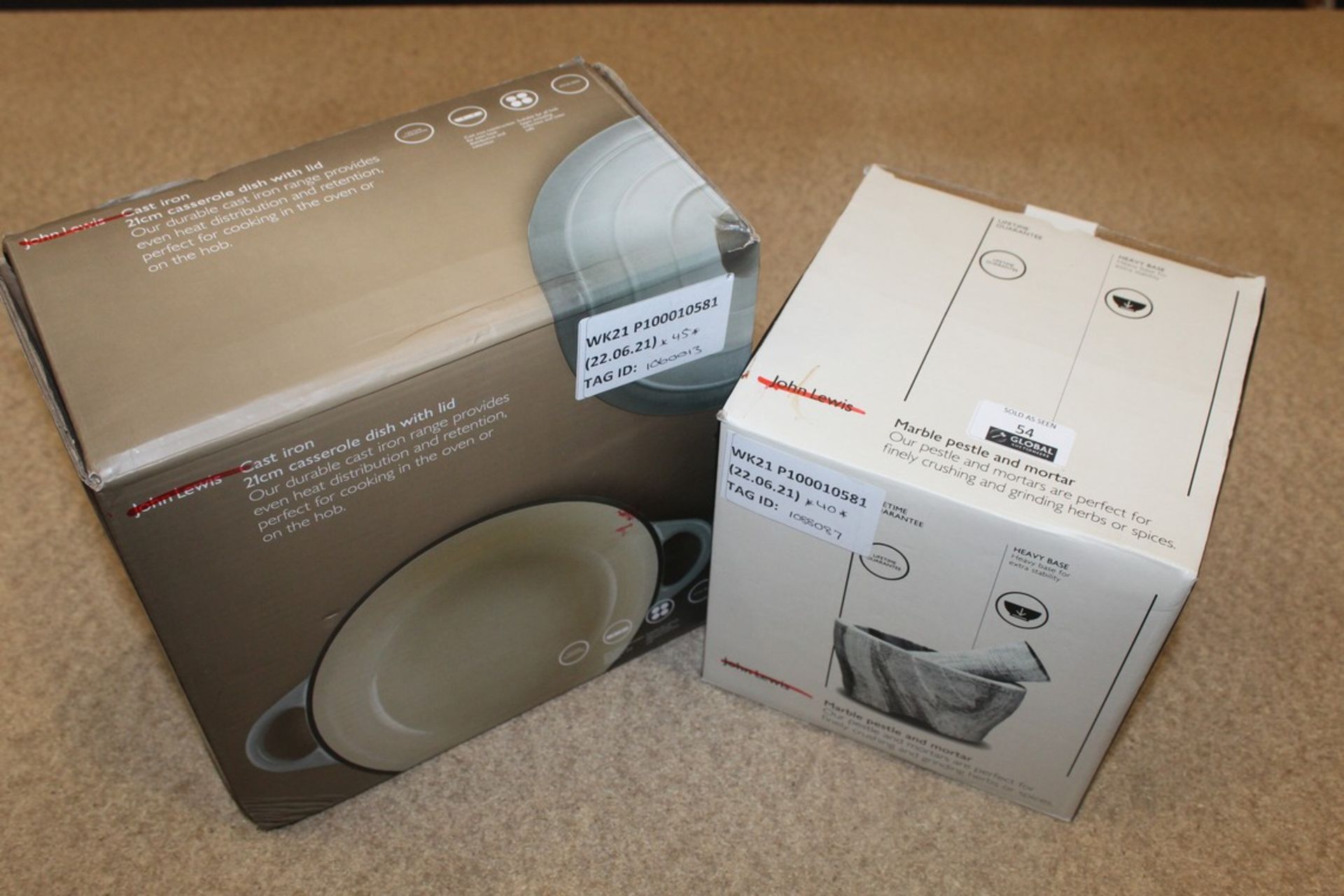 Boxed Assorted John Lewis And Partners Kitchen Items To Include A Marble Pestle & Mortar And A