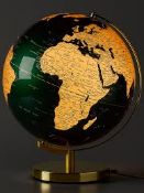 Boxed Wild And Wolf 12" Brass And Fur Green Globe Light RRP £110 (1023514) (Pictures Are For