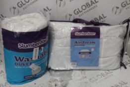 Assorted Items To Include A Slumber Down 10.5 Tog Double Washable Duvet And Slumber Down Air