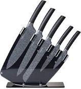 Boxed Tower 5 Piece 7 Cerastone Stainless Steel Knife Block RRP £85 (Pictures Are For Illustration