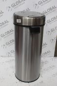 Satin Steel 30 Litre Touch Bin RRP £75 (8222501) (Pictures Are For Illustration Purposes Only) (