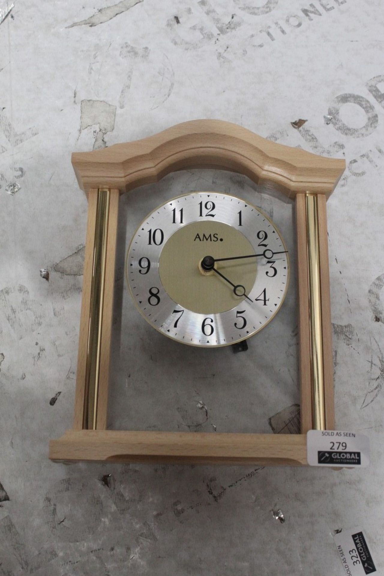 Boxed AMS Wooden And Glass Mantle Clock RRP £120 (Pictures Are For Illustration Purposes Only) (