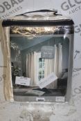 Bagged Pair Of Harmony 90x90" Striped Shiny Curtains RRP £50 (12731) (Pictures Are For