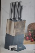 Boxed Hayden Perf Acacia Knife Block Set RRP £90 (Pictures Are For Illustration Purposes Only) (