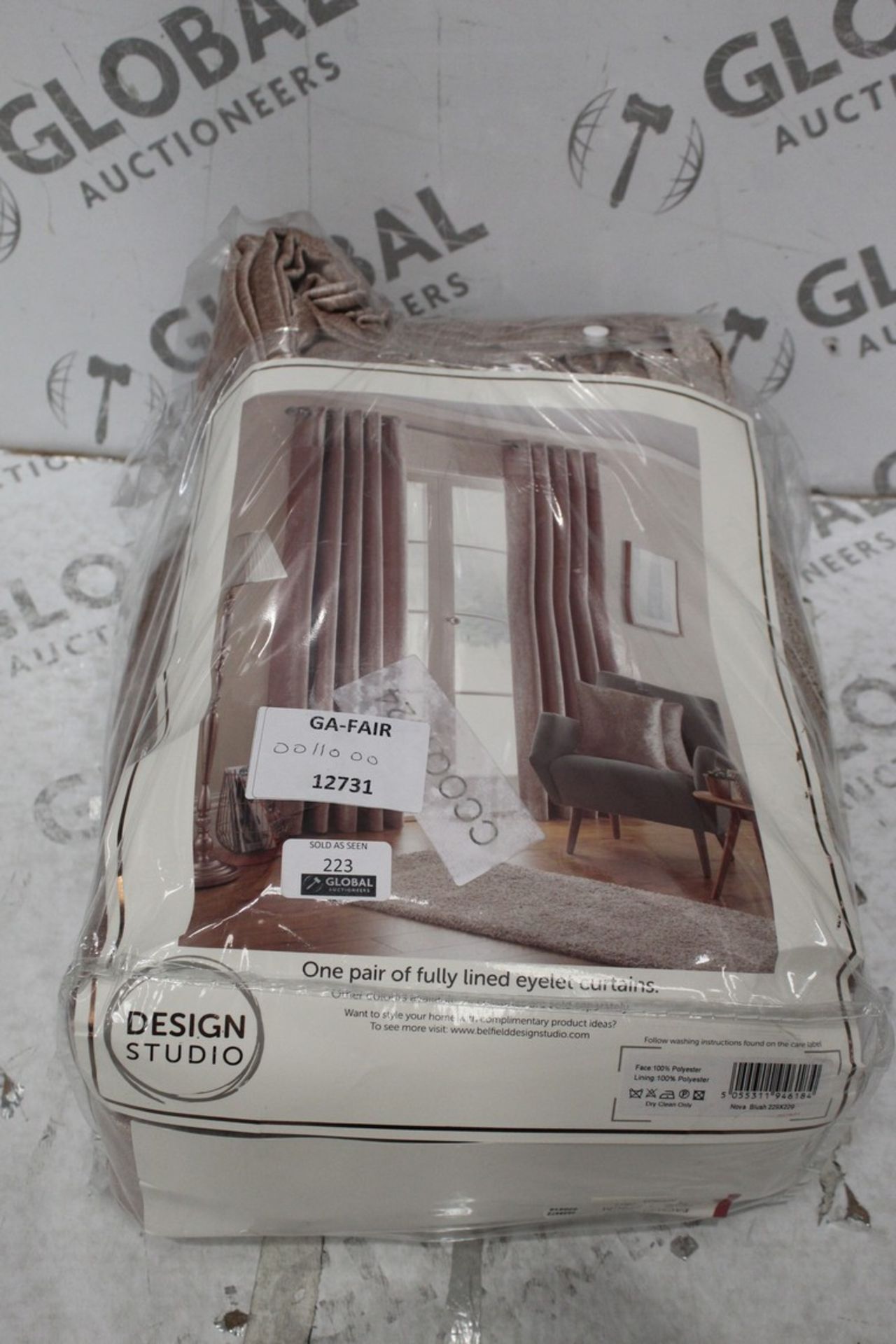 Bagged Pair Of Design Studio Eyelet Headed Curtains RRP £110 (12731) (Pictures Are For