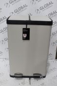 Boxed John Lewis And Partners 60 Litre Two Section Recycling Pedal Bin In Stone RRP £85 (