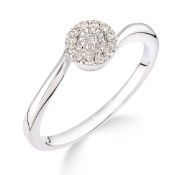 White Gold Diamond Ring With Subtle Twist Size Q RRP £550 (UR4362B)