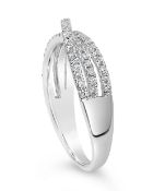 Diamond Set Ribbon Twists 14ct White Gold Ring Size N RRP £2310 (JAR18269)