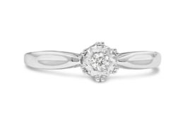 White Gold Diamond Solitiare Ring Size I RRP £420 (R20709-W)