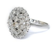 2 carat Look Cluster White Gold Ring Size K RRP £4950 (NV124)