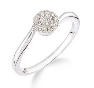 White Gold Diamond Ring With Subtle Twist Size L RRP £550 (UR4362B)