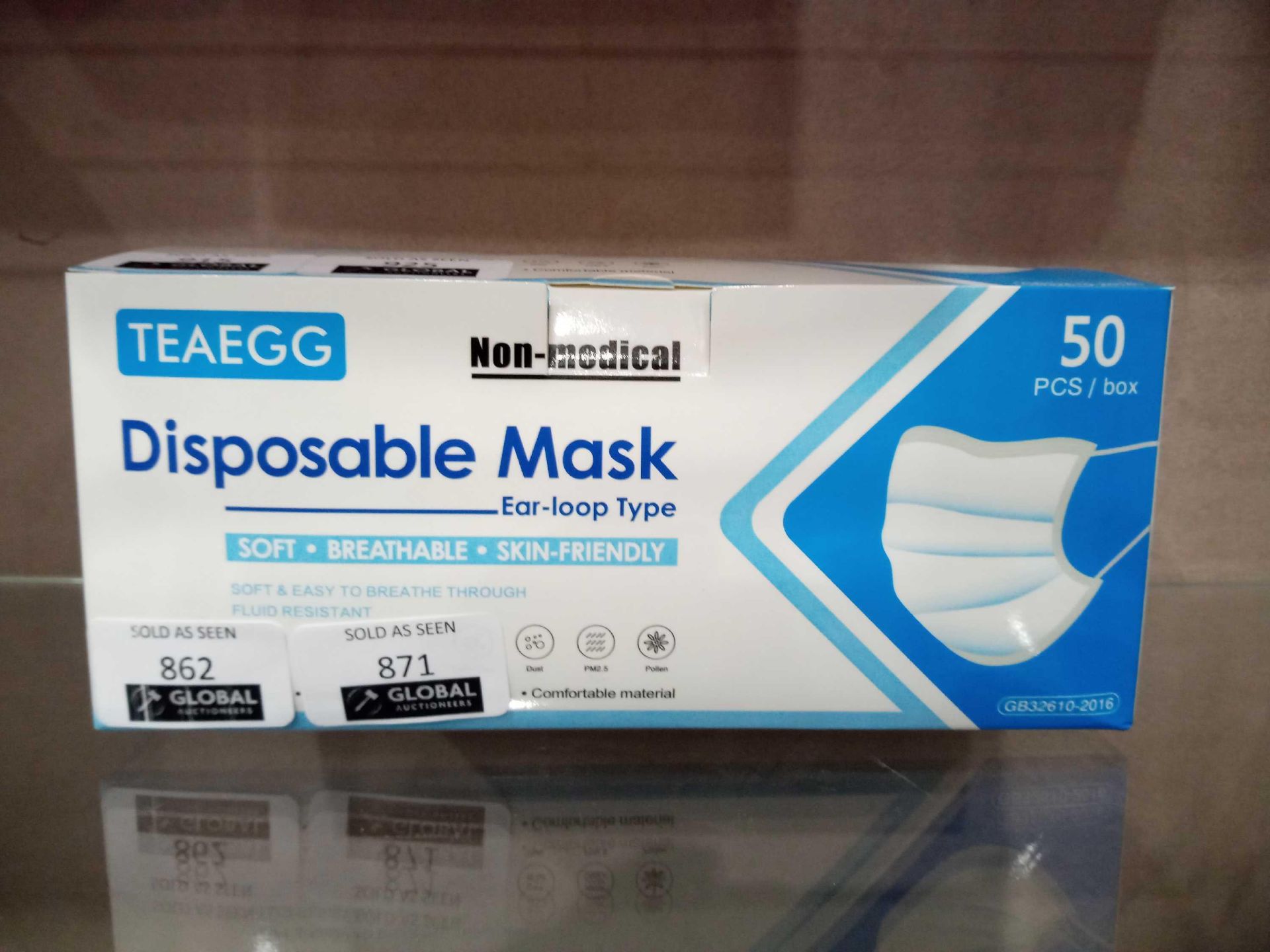 Box Of 50 Teaegg Non Medical Disposable 3Ply Type Mask