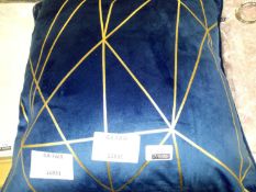 2 blue & gold designer cushions