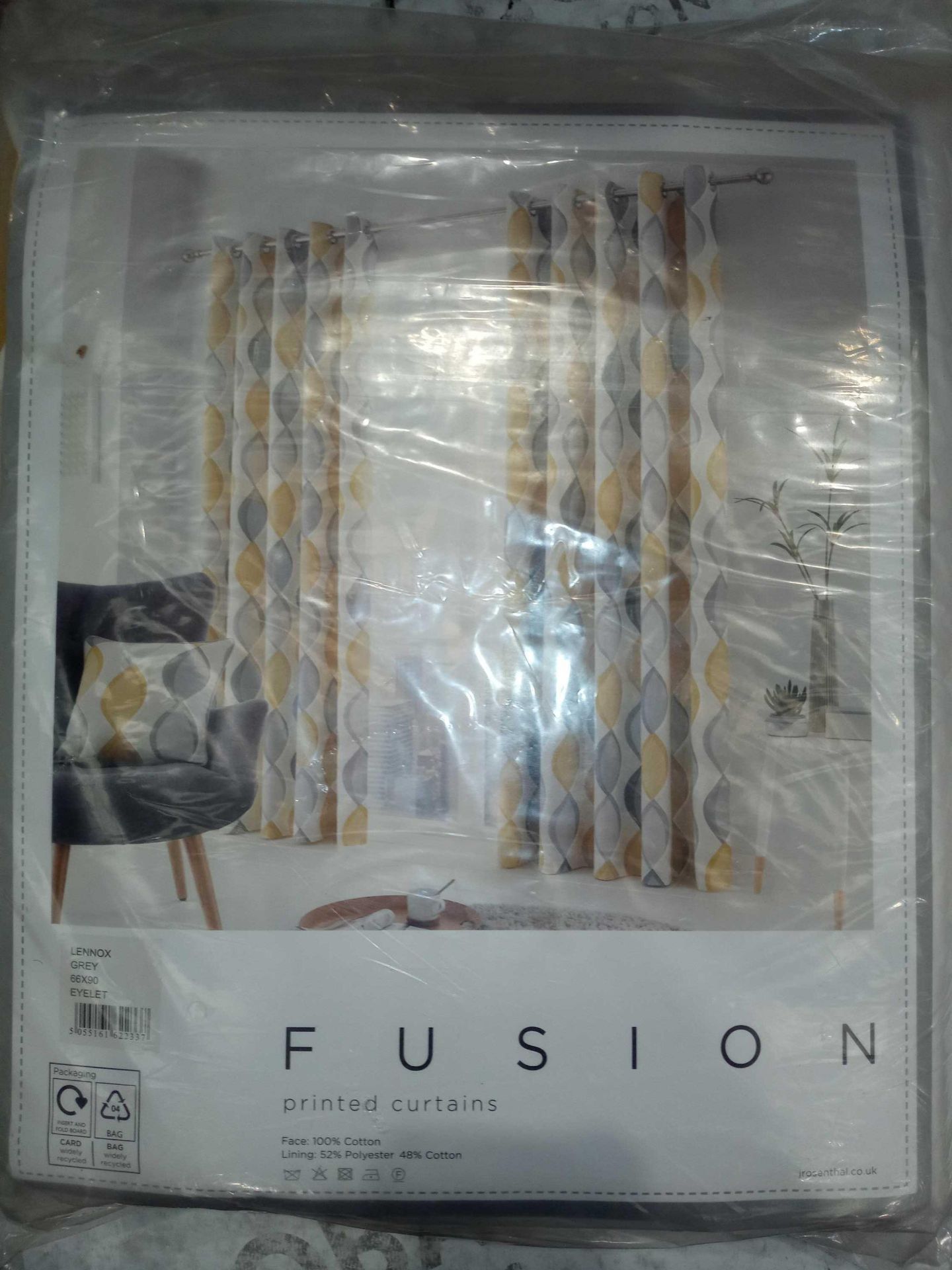 Lot to contain 2 Fusion Chevron eyelet curtains - Image 2 of 2