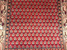 Serene red designer patterned floor rug