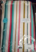 Ready-made multi-coloured stripes 66" x 72" curtains
