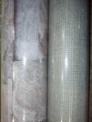 2 assorted rolls of designer wallpaper