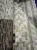 Large green & white designer rug
