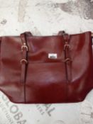 Brown leather ladies handbag