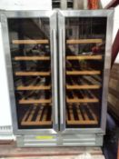 Black And Stainless Steel 2-Door Wine Cooler