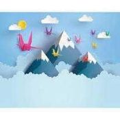 Ohpopsi origami mountains designer wallpaper