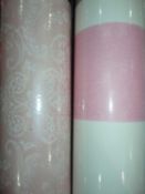 2 assorted rolls of designer wallpaper