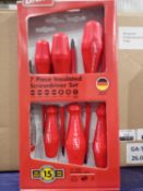 Lot to contain 3 x 7 piece insulated screwdriver sets